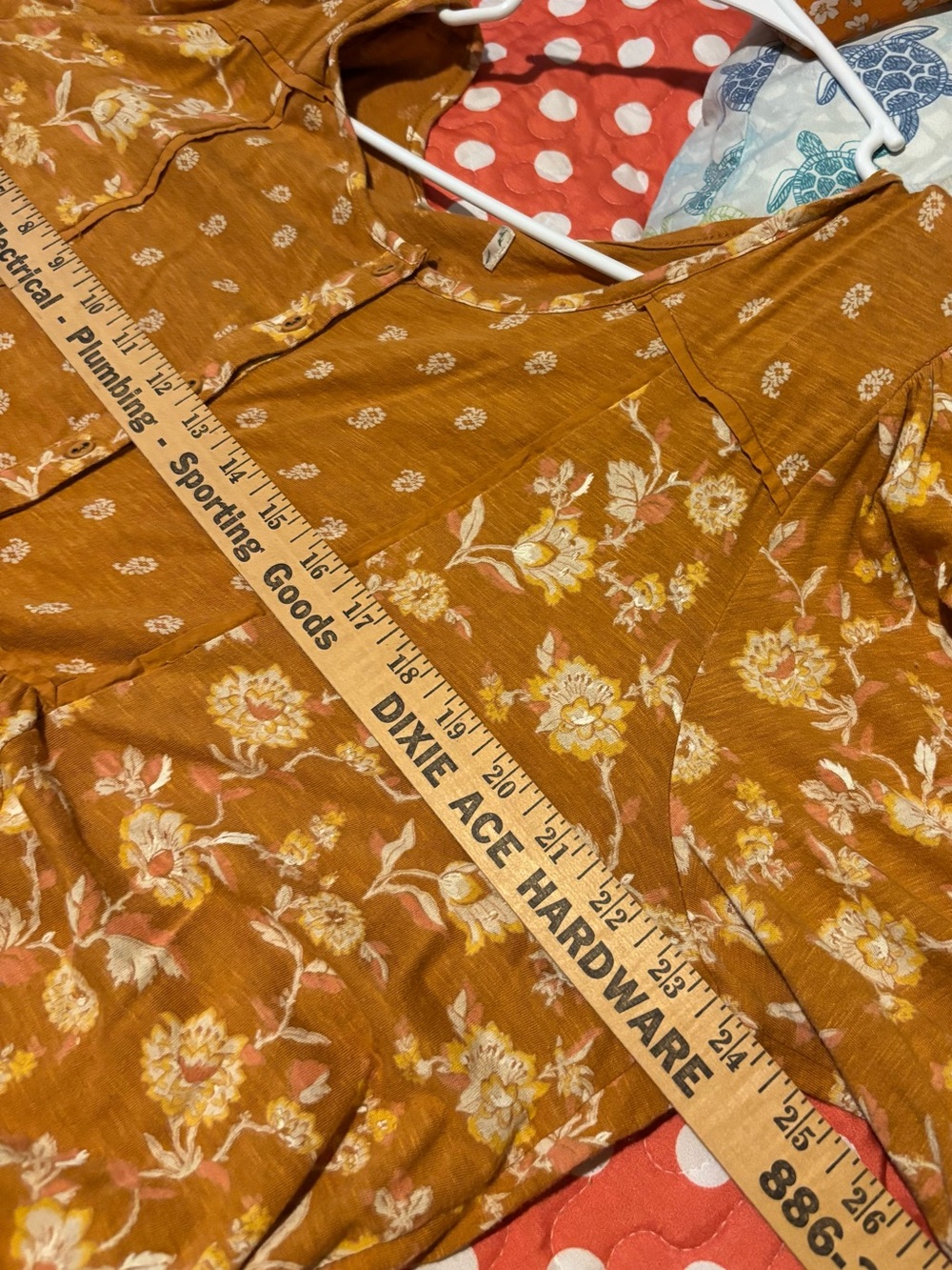Maurices Mustard Floral Tunic Top